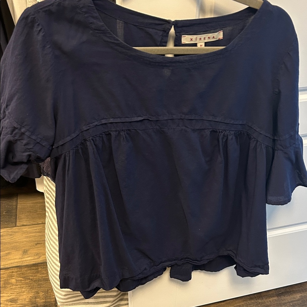 XiRENA Women's Deep Blue Blouse